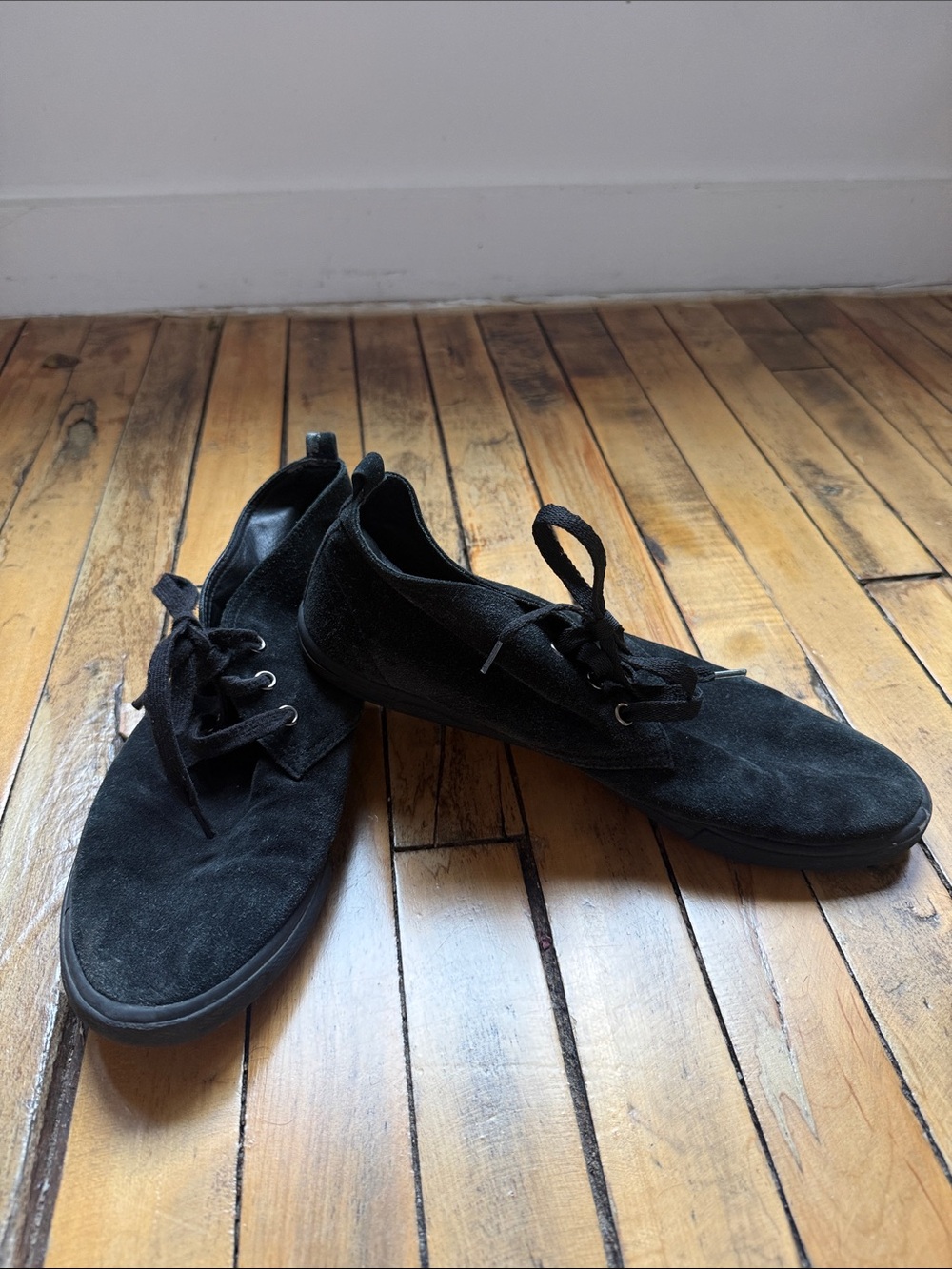 Men's Prada Black Suede Lace-Up Shoes